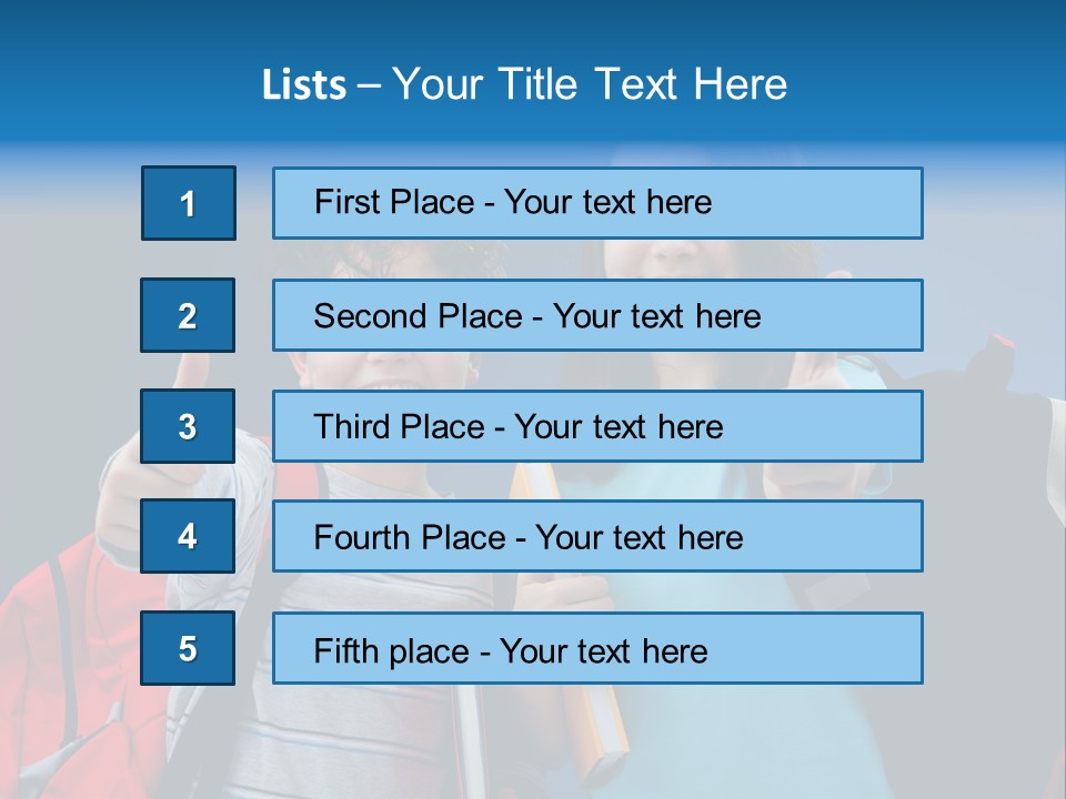 Showing Girl Rucksack PowerPoint Template