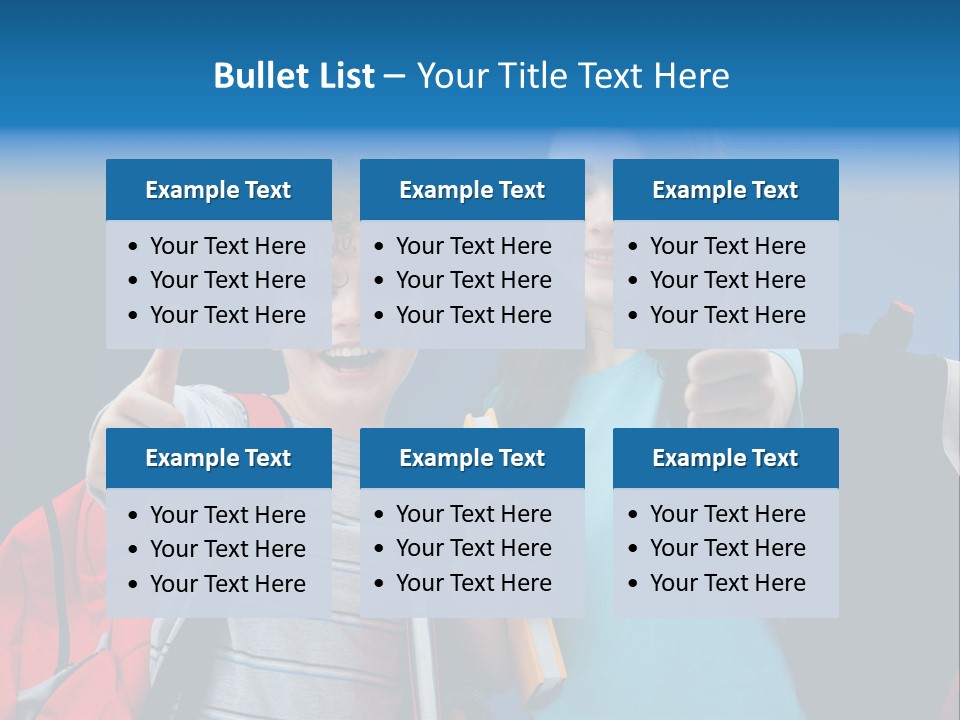 Showing Girl Rucksack PowerPoint Template