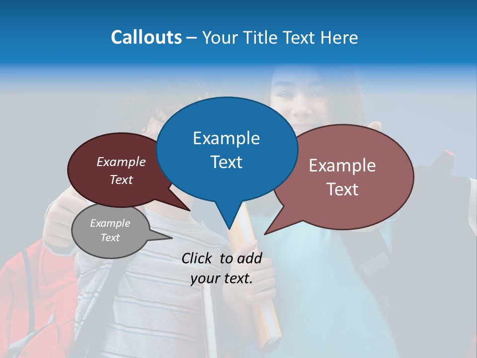 Showing Girl Rucksack PowerPoint Template
