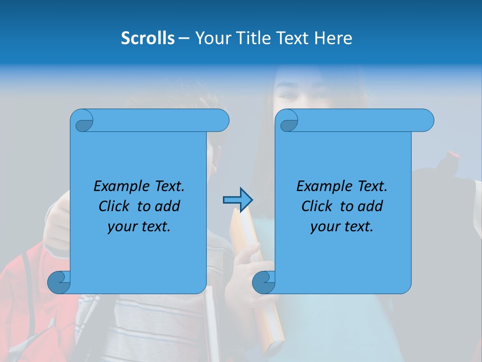 Showing Girl Rucksack PowerPoint Template