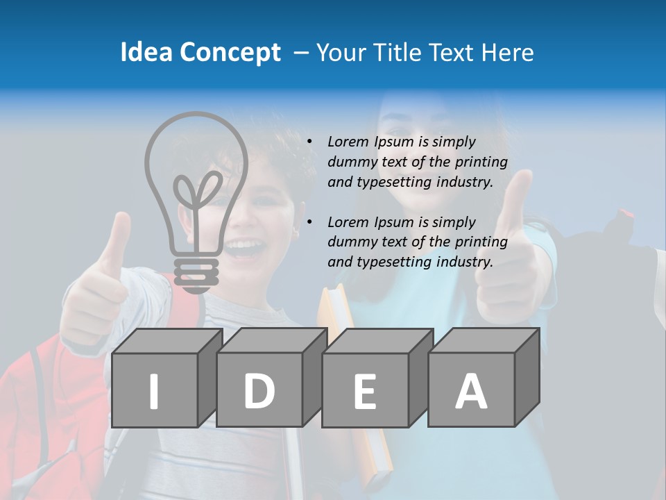 Showing Girl Rucksack PowerPoint Template