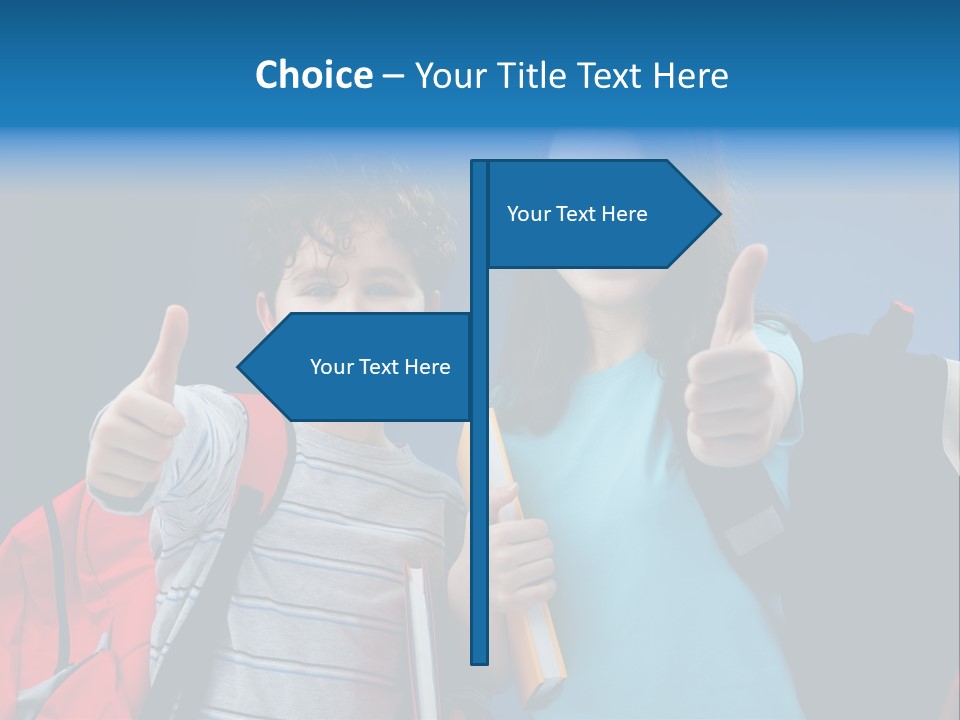 Showing Girl Rucksack PowerPoint Template