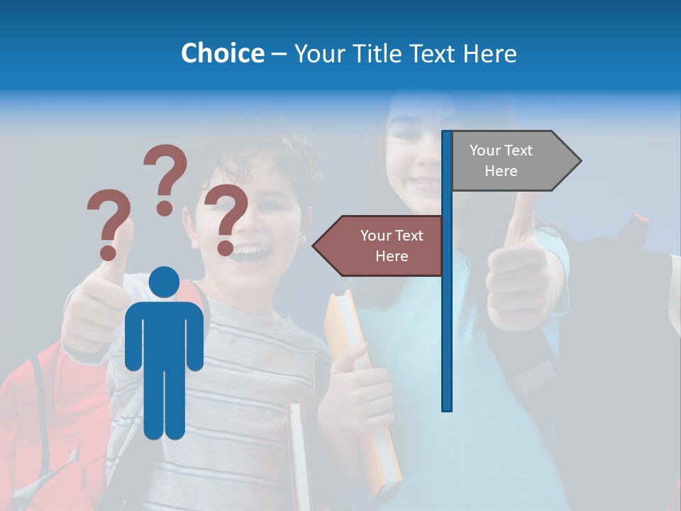 Showing Girl Rucksack PowerPoint Template