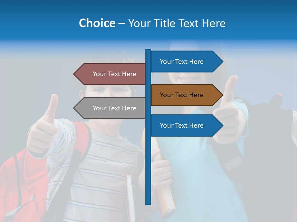 Showing Girl Rucksack PowerPoint Template