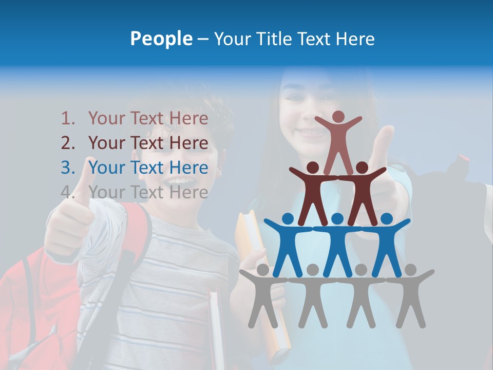 Showing Girl Rucksack PowerPoint Template