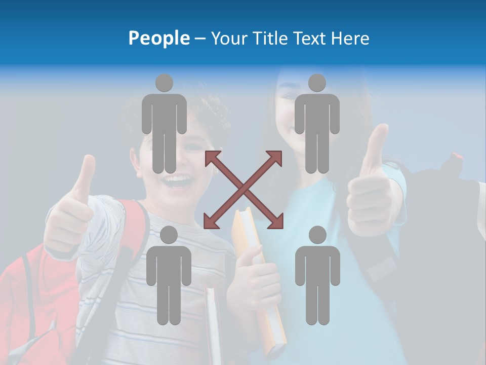 Showing Girl Rucksack PowerPoint Template