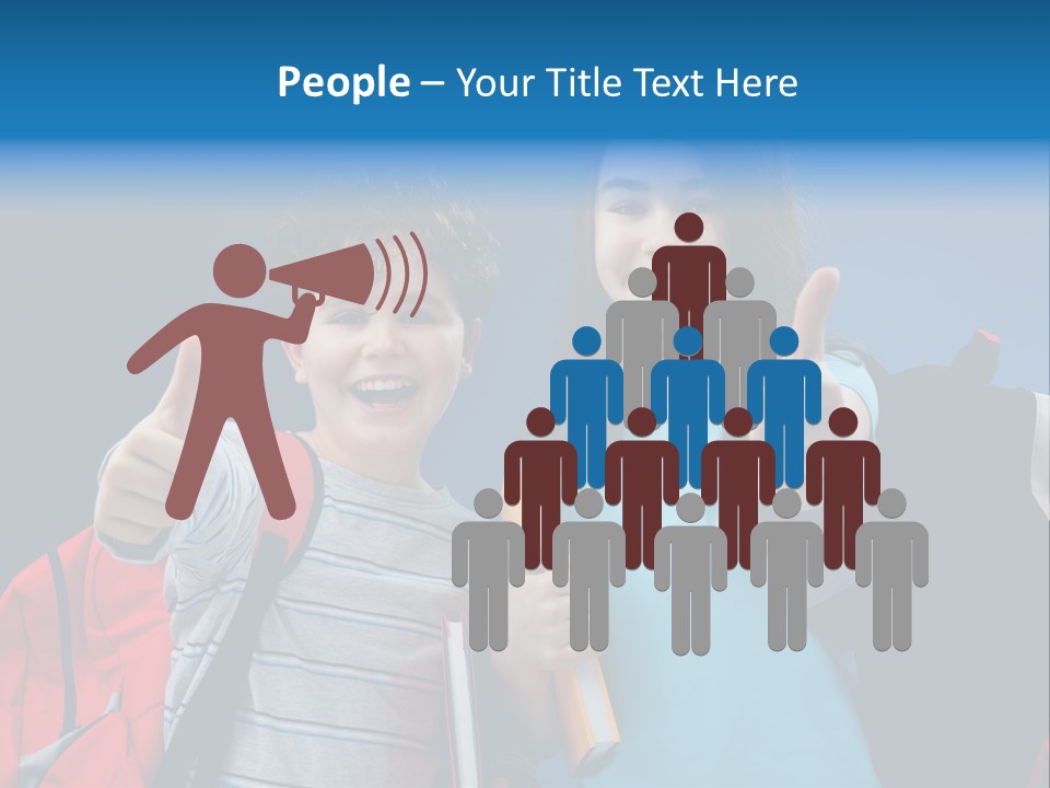 Showing Girl Rucksack PowerPoint Template