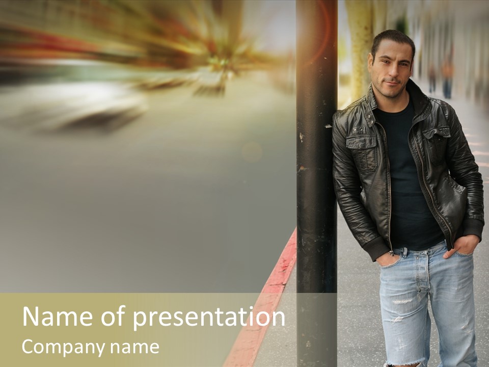 City Leather Male PowerPoint Template