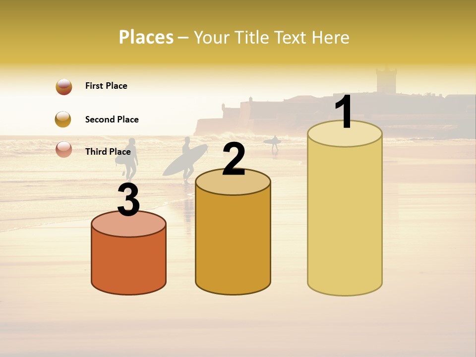 Surfing Shoreline Walking PowerPoint Template