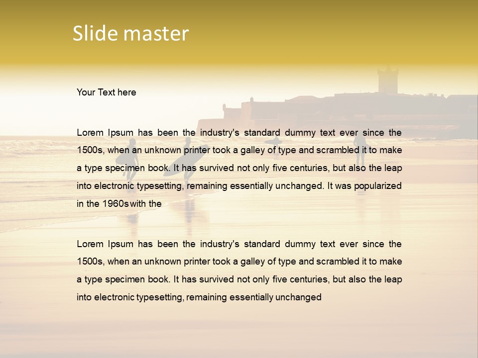 Surfing Shoreline Walking PowerPoint Template