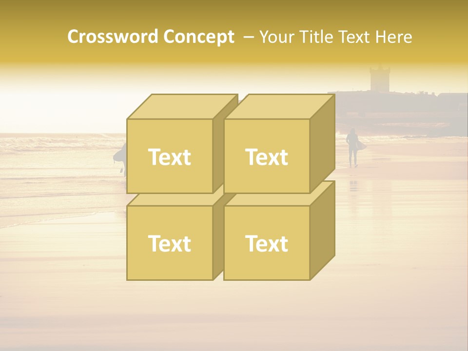 Surfing Shoreline Walking PowerPoint Template