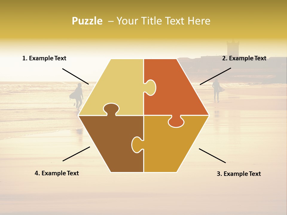 Surfing Shoreline Walking PowerPoint Template