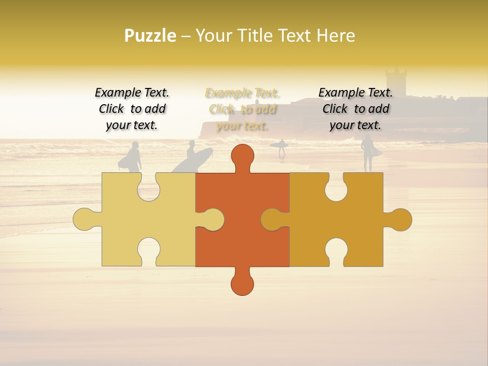 Surfing Shoreline Walking PowerPoint Template