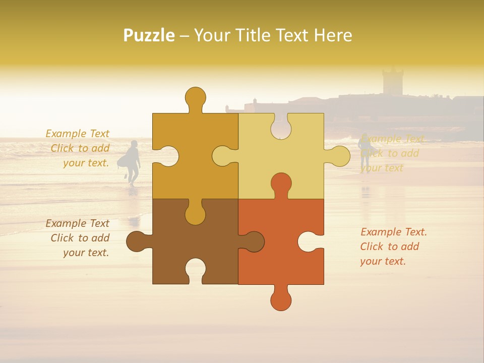 Surfing Shoreline Walking PowerPoint Template