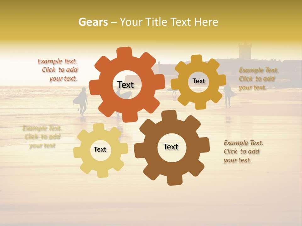 Surfing Shoreline Walking PowerPoint Template