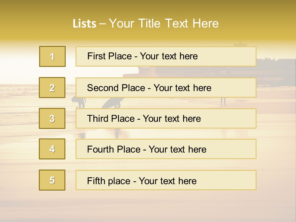 Surfing Shoreline Walking PowerPoint Template