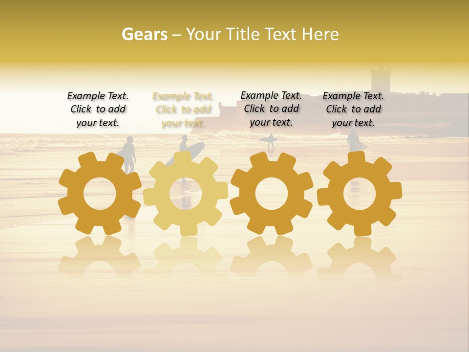 Surfing Shoreline Walking PowerPoint Template