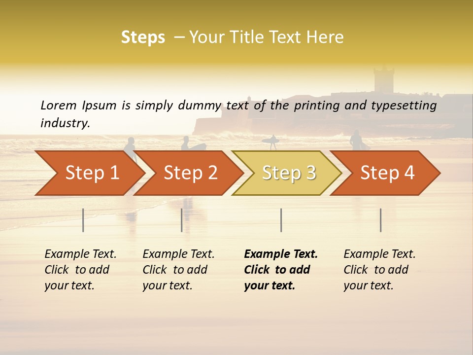 Surfing Shoreline Walking PowerPoint Template