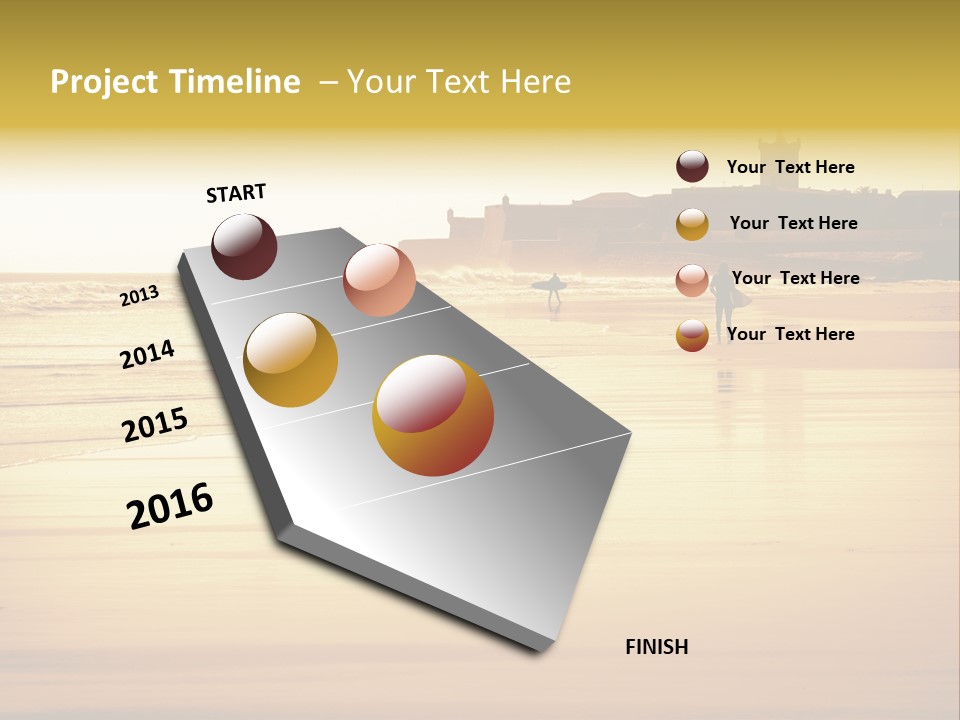 Surfing Shoreline Walking PowerPoint Template