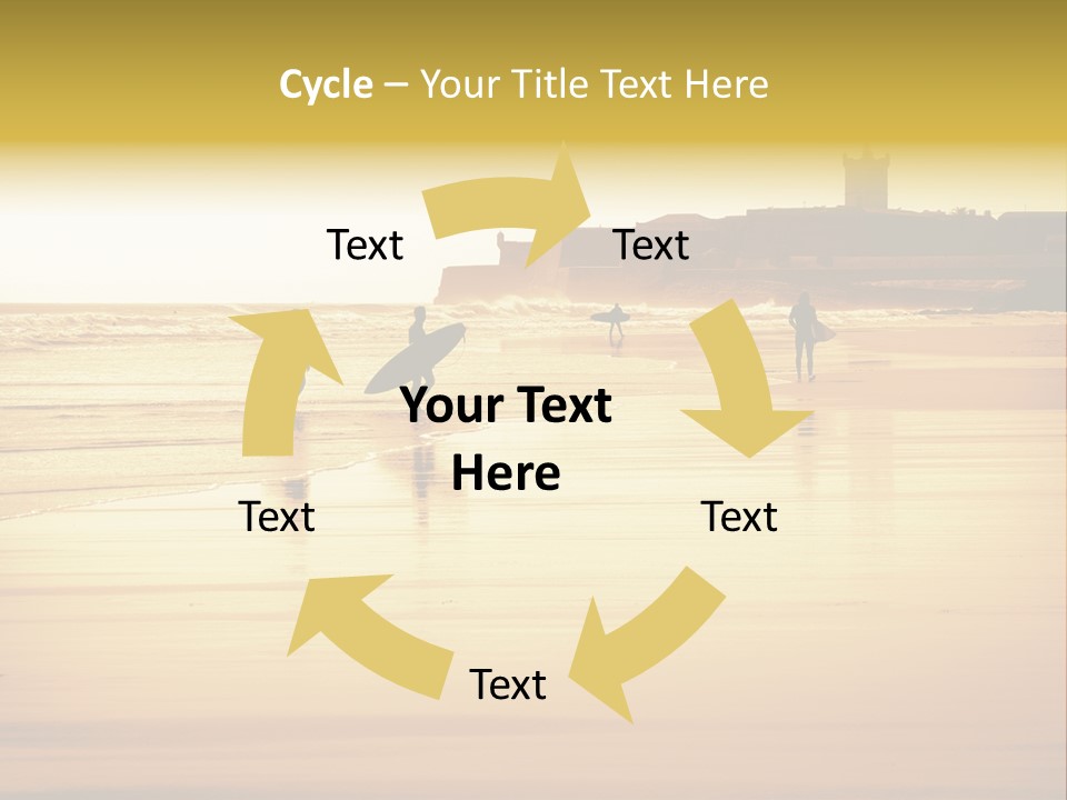 Surfing Shoreline Walking PowerPoint Template