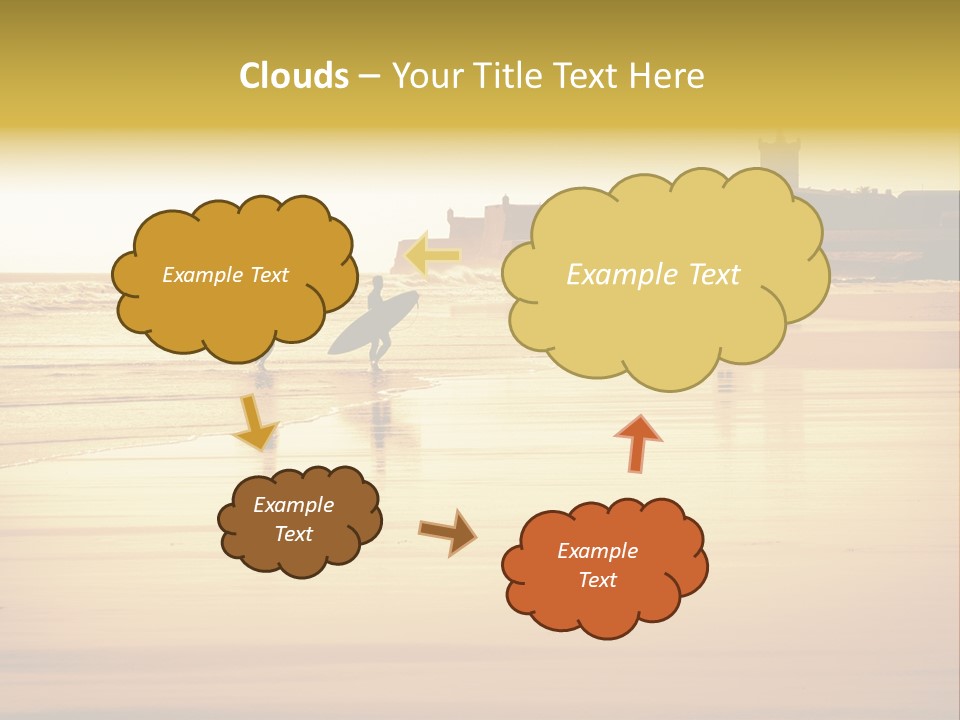 Surfing Shoreline Walking PowerPoint Template