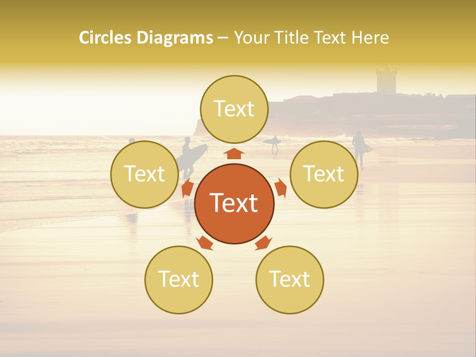Surfing Shoreline Walking PowerPoint Template