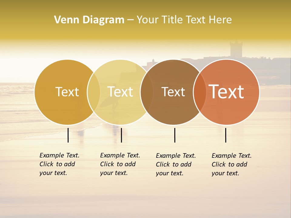 Surfing Shoreline Walking PowerPoint Template