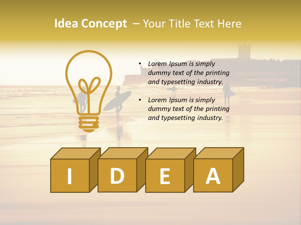 Surfing Shoreline Walking PowerPoint Template