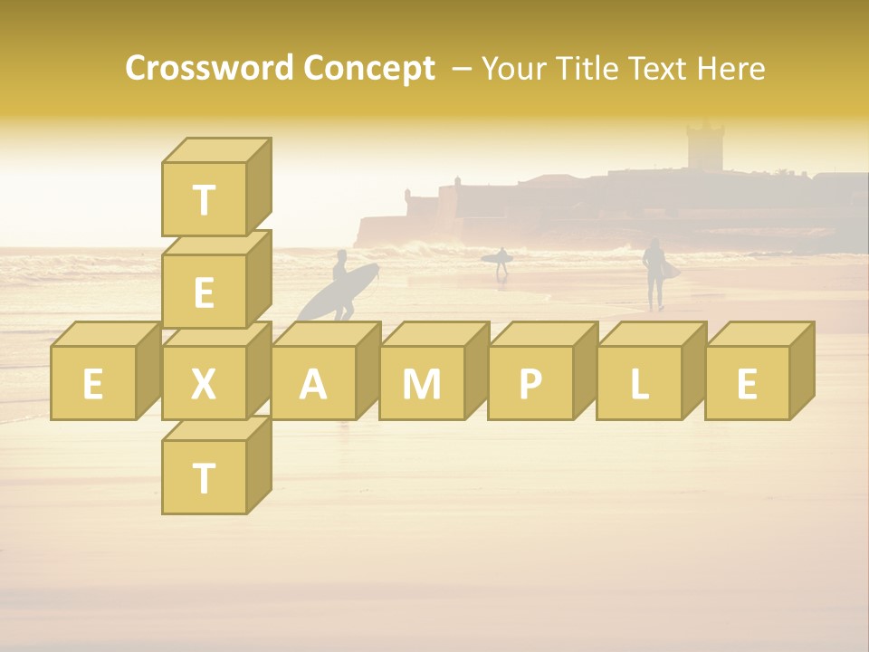 Surfing Shoreline Walking PowerPoint Template