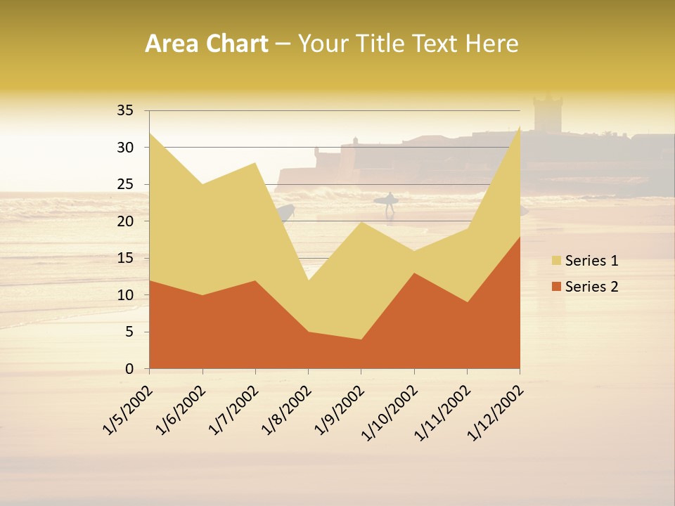 Surfing Shoreline Walking PowerPoint Template