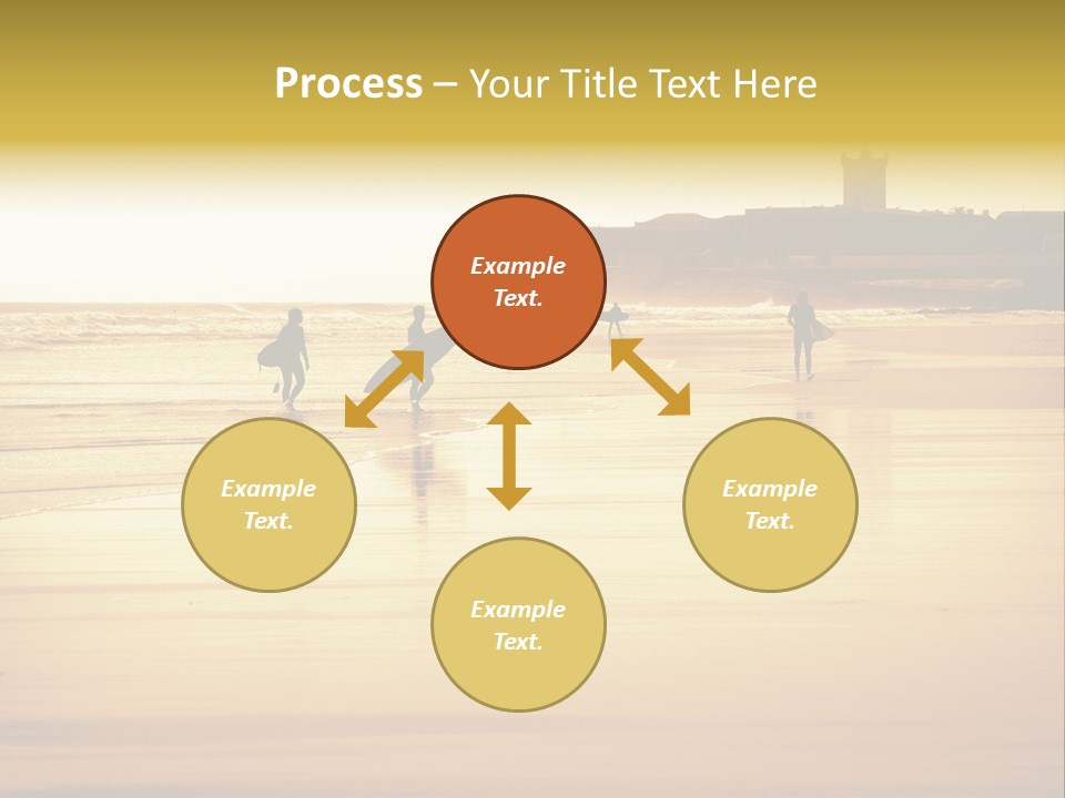 Surfing Shoreline Walking PowerPoint Template