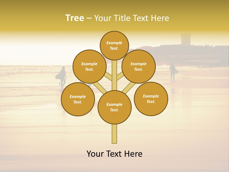Surfing Shoreline Walking PowerPoint Template