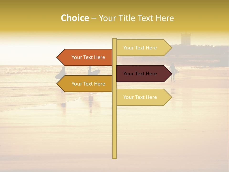 Surfing Shoreline Walking PowerPoint Template
