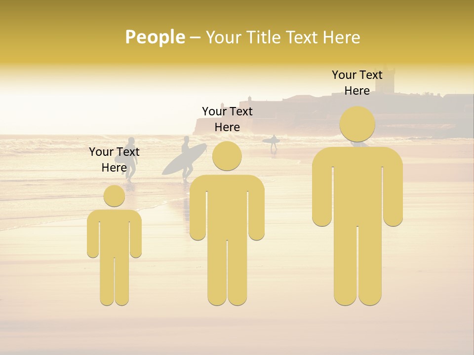 Surfing Shoreline Walking PowerPoint Template