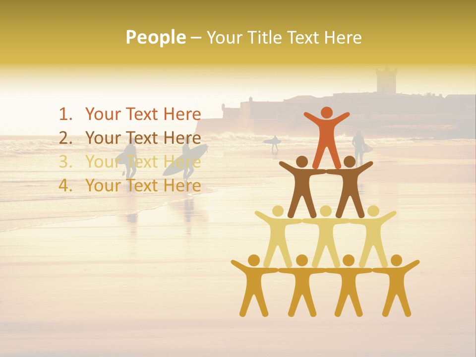 Surfing Shoreline Walking PowerPoint Template