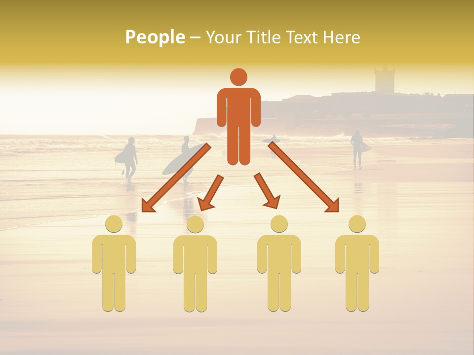 Surfing Shoreline Walking PowerPoint Template