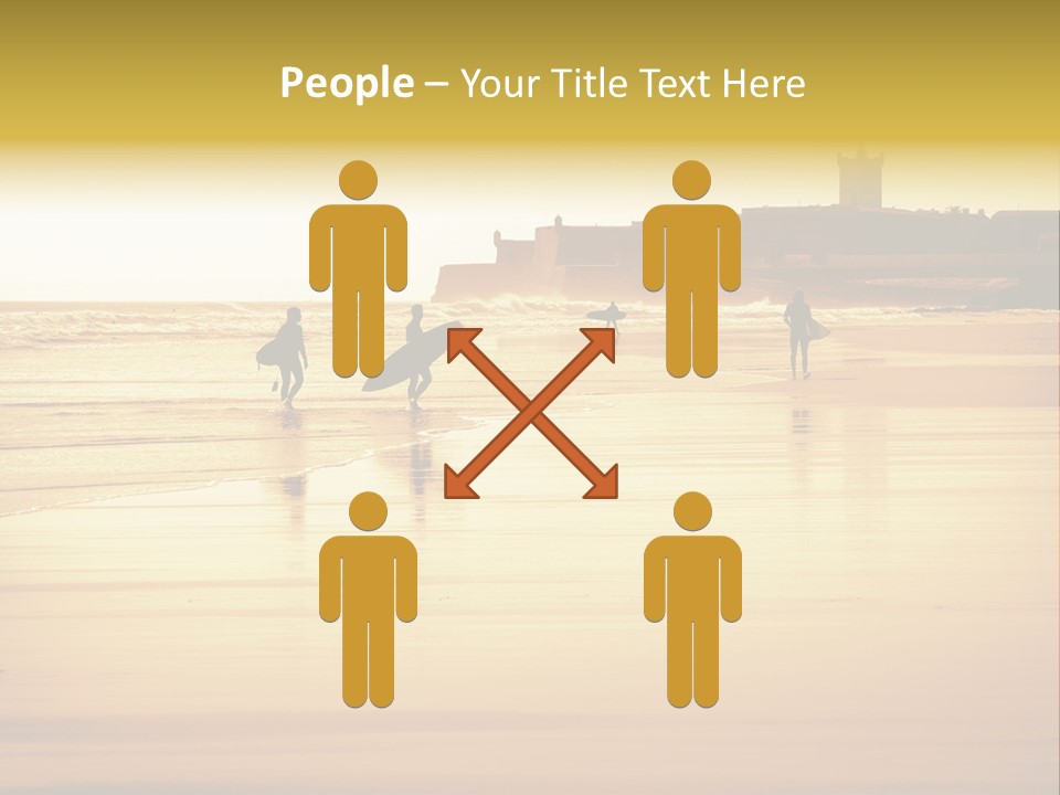 Surfing Shoreline Walking PowerPoint Template