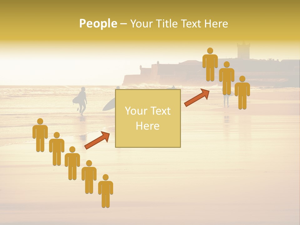 Surfing Shoreline Walking PowerPoint Template