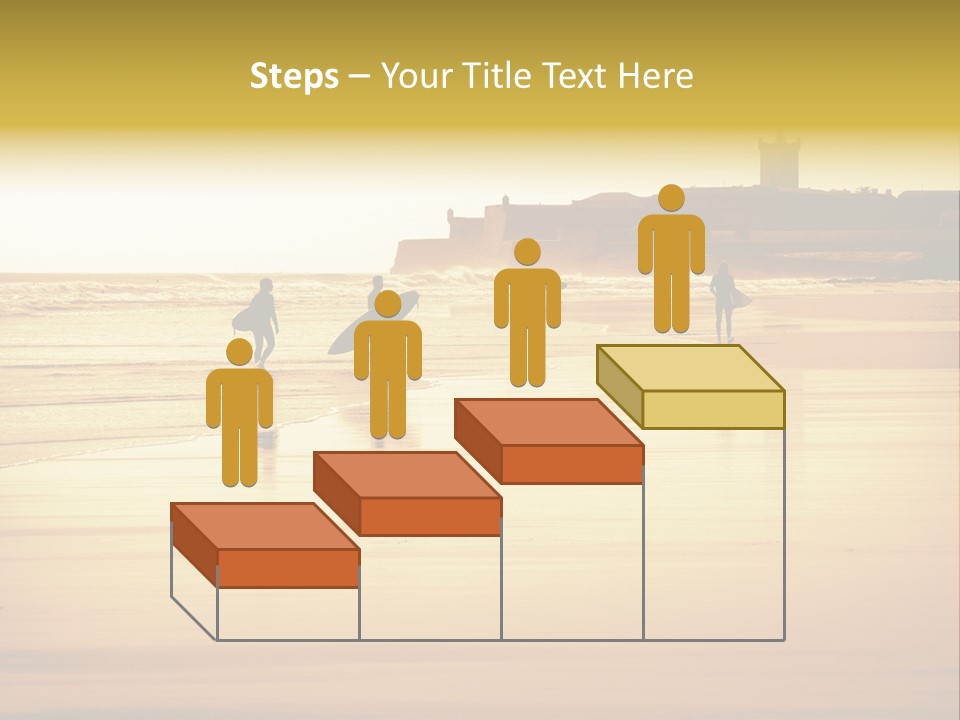 Surfing Shoreline Walking PowerPoint Template