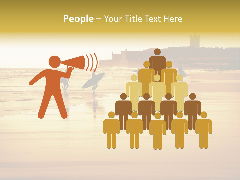 Surfing Shoreline Walking PowerPoint Template