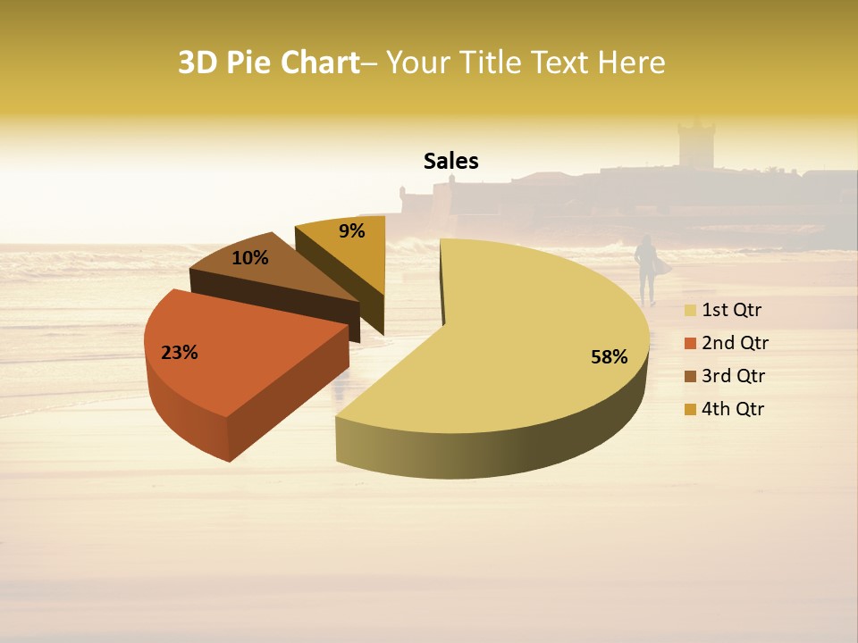 Surfing Shoreline Walking PowerPoint Template