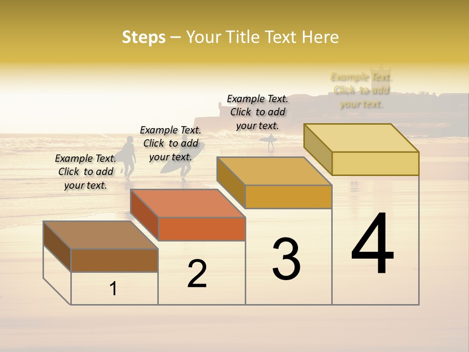 Surfing Shoreline Walking PowerPoint Template