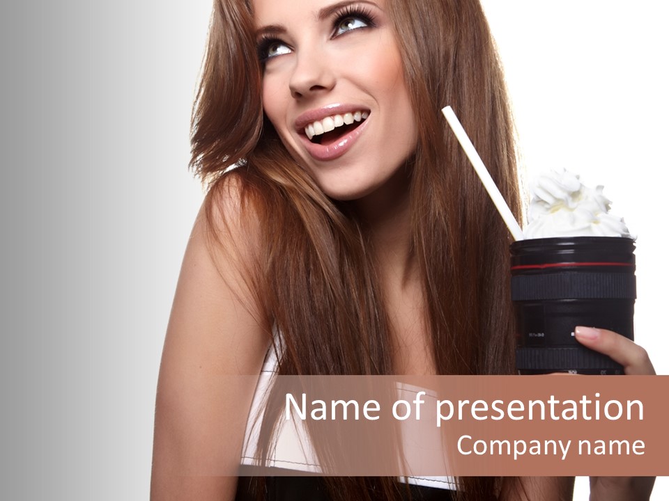 Dessert Woman Raspberry PowerPoint Template