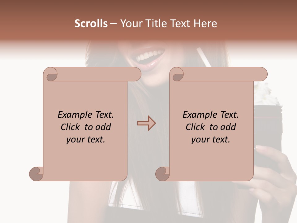 Dessert Woman Raspberry PowerPoint Template