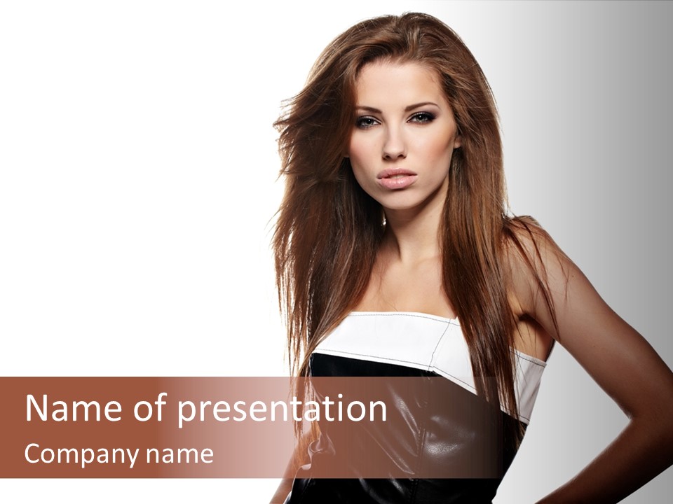 Brunette Lovely Young PowerPoint Template