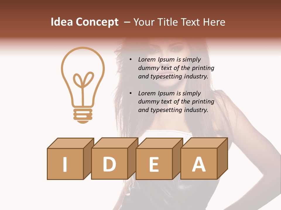 Brunette Lovely Young PowerPoint Template