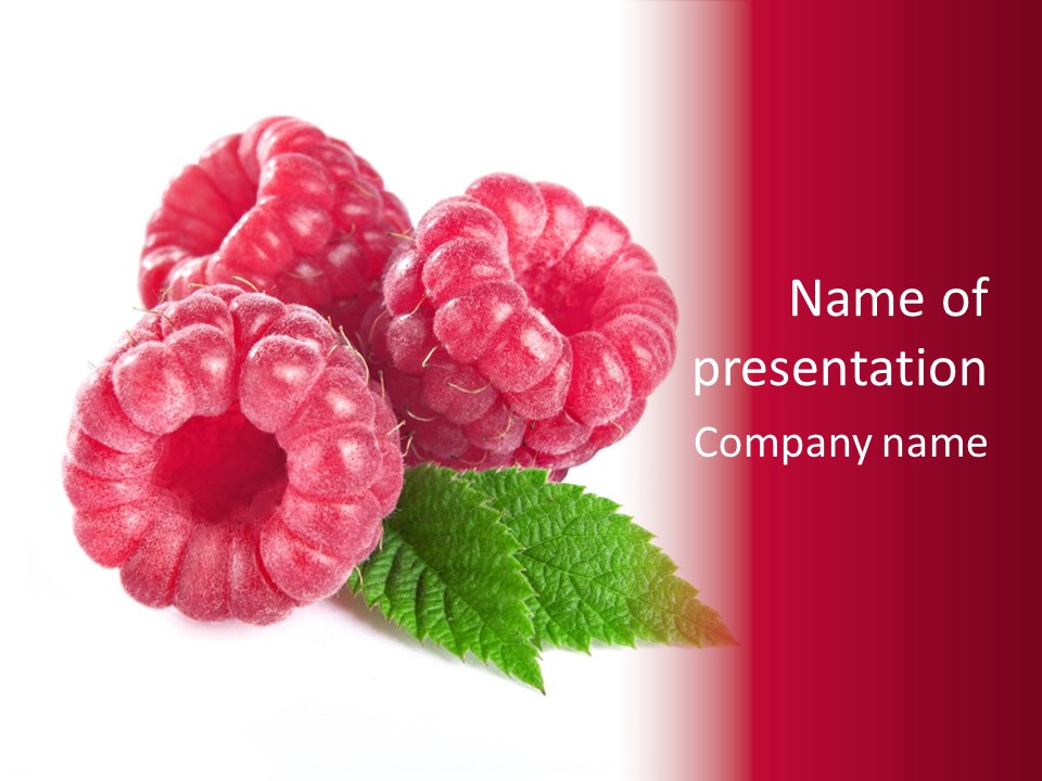 Raw Healthy Raspberry PowerPoint Template