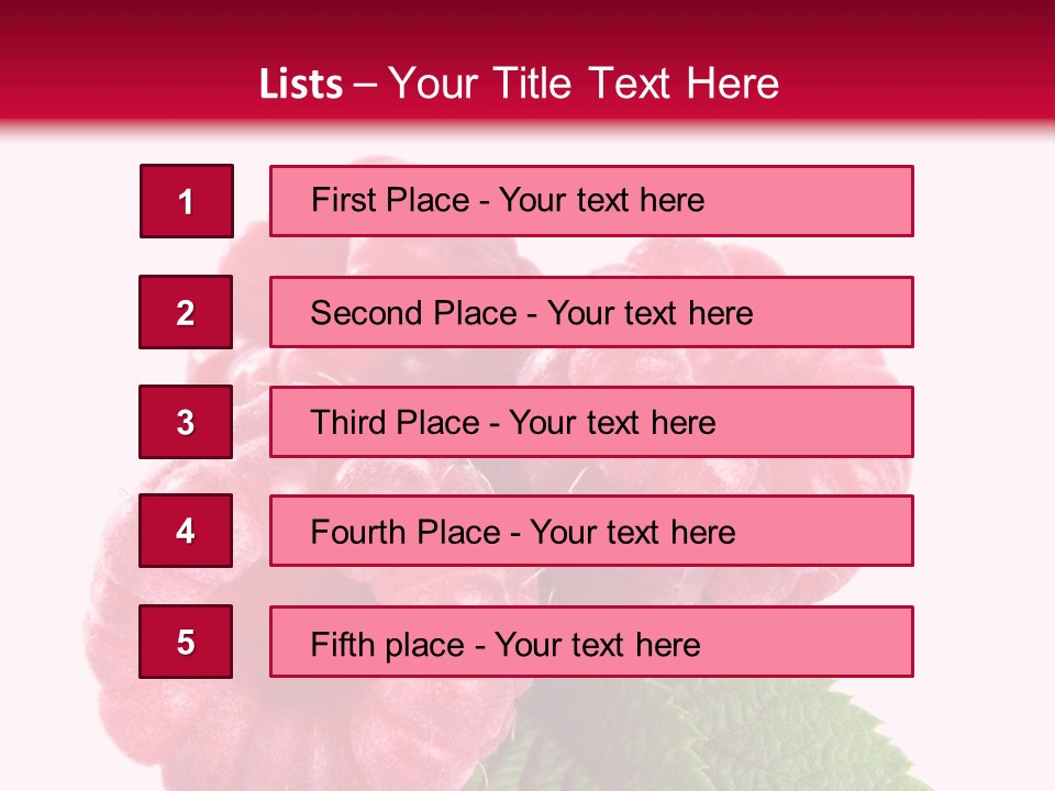 Raw Healthy Raspberry PowerPoint Template