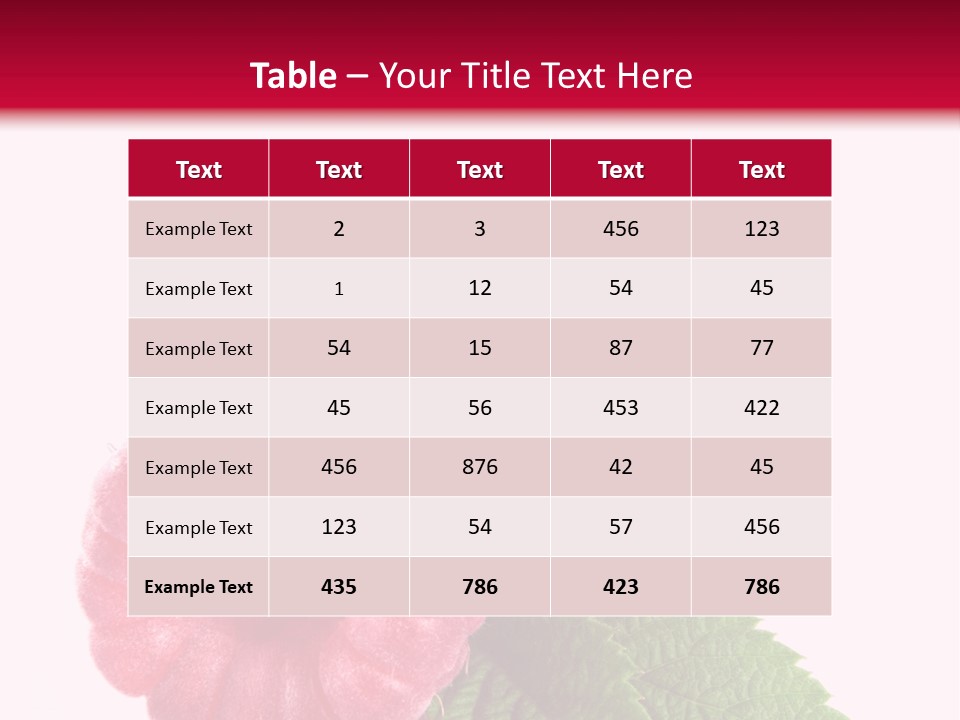 Raw Healthy Raspberry PowerPoint Template