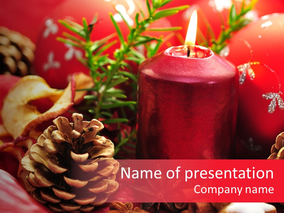 Christmastide Cinnamon Christmas PowerPoint Template